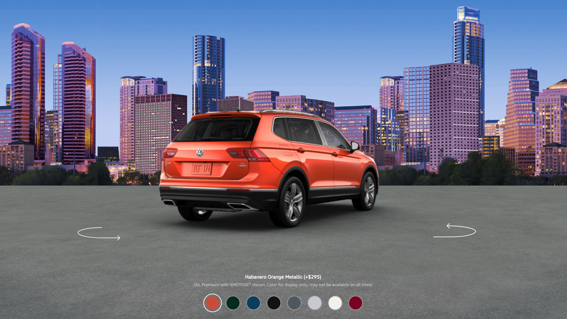 Volkswagen vehicle - studio lighting configuration